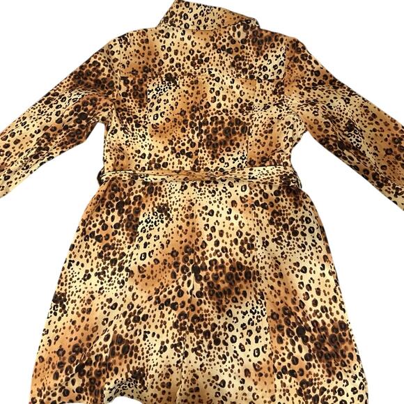 Vintage Bandolino Leopard print long trench coat button up, woman’s size 16 - Picture 2 of 13